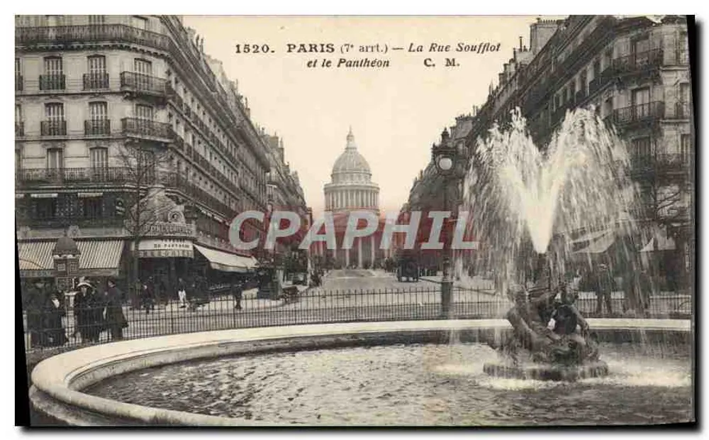 Paris (7. Arrondissement) — Ansicht der Rue Soufflot und des Panthéons — C. M. — Nr. 1520 - Vorderseite