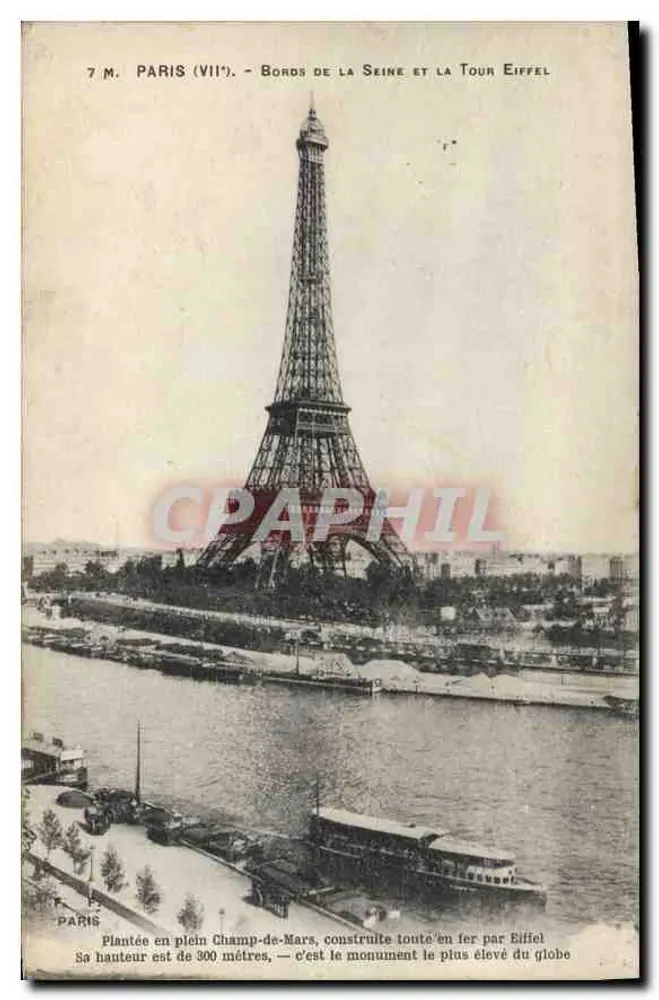 Paris (VII) - Ufer der Seine und der Eiffelturm — Verlag Paris, Seriennummer nicht sichtbar - Vorderseite