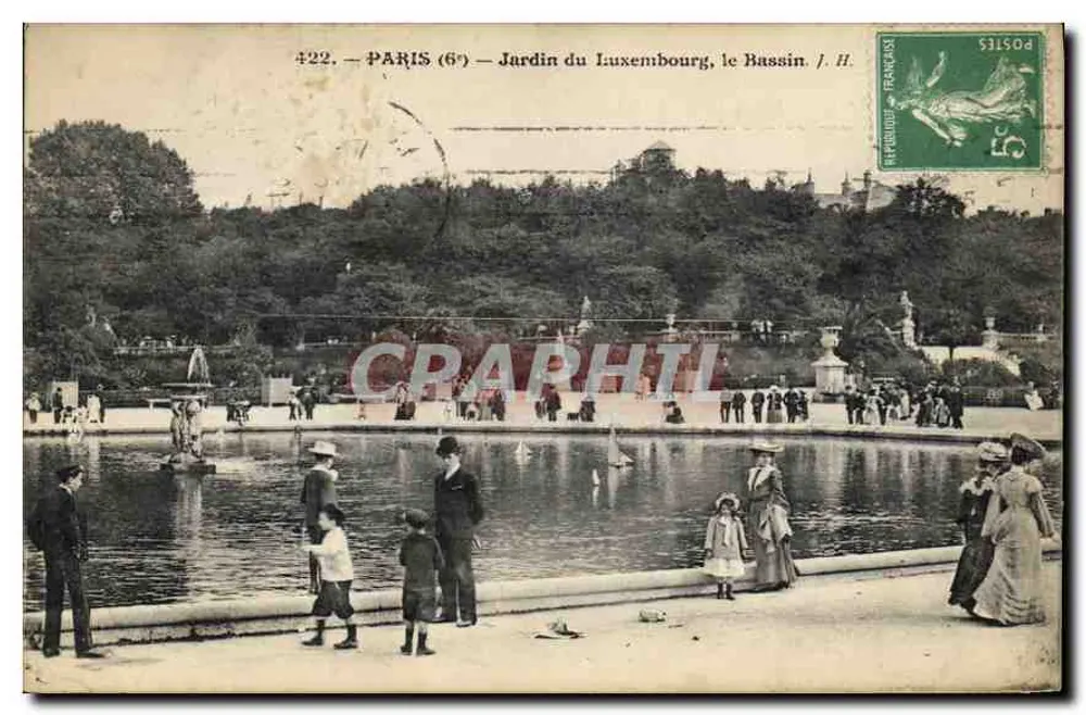 Paris (6.) — Jardin du Luxembourg, der Bassin — J. H. n° 422 - Vorderseite