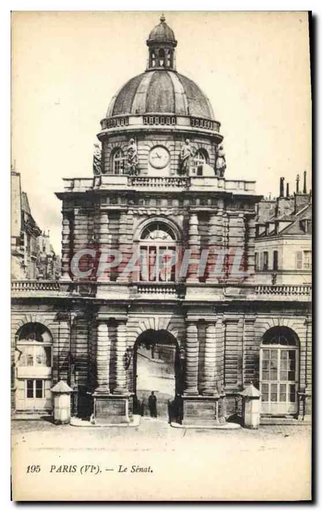 Paris (VI) — O Senado — Bilhete postal antigo n°195 - Frente