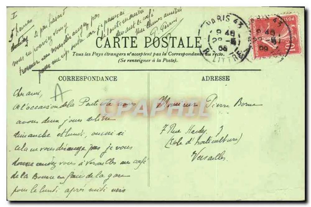 Paris (VI) — L'Institut — LL. — n° 1303 - Verso
