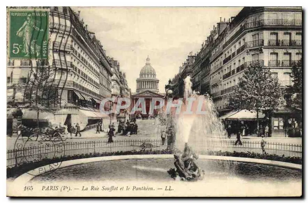 Paris (V°) — La Rue Soufflot und der Panthéon — LL. — N° 165 - Vorderseite