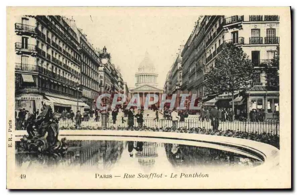 Paris — Rue Soufflot — O Panteão - Frente