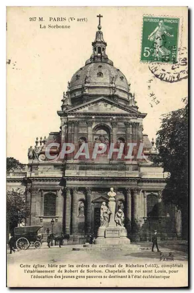 La Sorbonne — Igreja da Sorbonne em Paris — F. Fleury, foto-imp. edit., Paris - Frente
