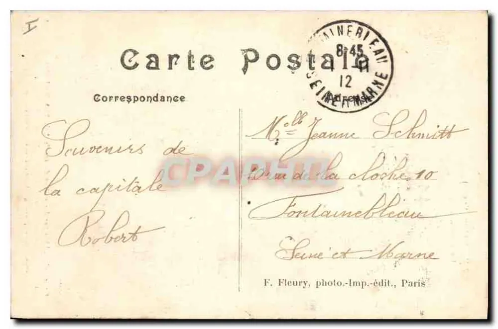 La Sorbonne — Igreja da Sorbonne em Paris — F. Fleury, foto-imp. edit., Paris - Verso