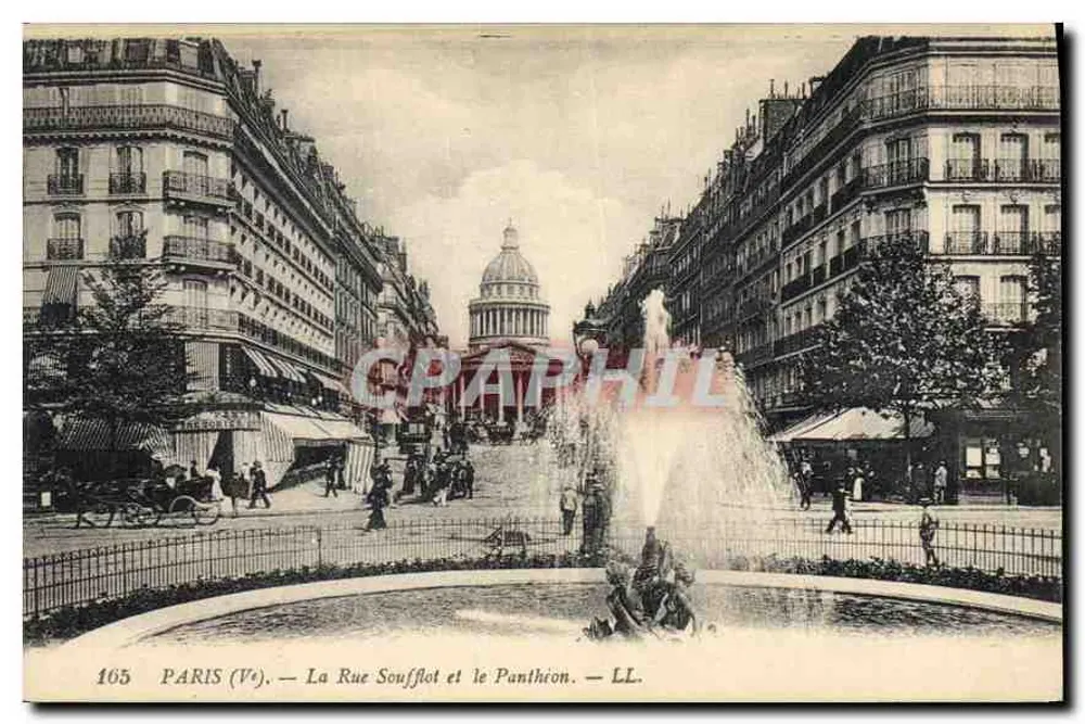 Paris (V°) — Rue Soufflot und der Panthéon — LL. — N° 165 - Vorderseite