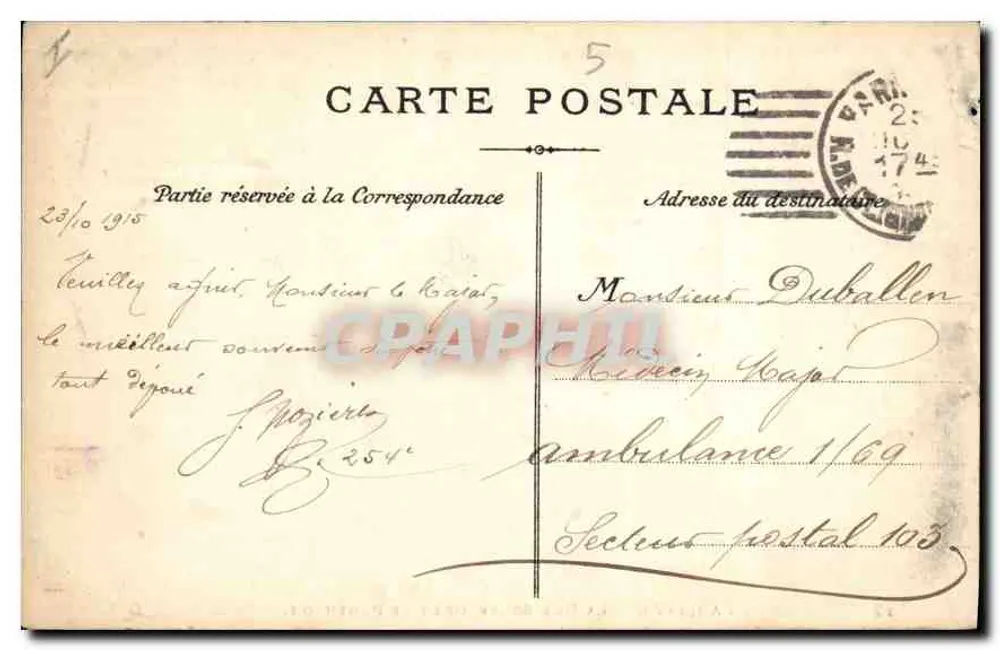 Paris (5. Bezirk) — Rue Soufflot und der Panthéon — D. L. n° 17 - Rückseite