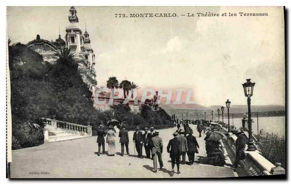Monte-Carlo — Das Theater und die Terrassen — Édition Gilletta, n° 772 - Vorderseite