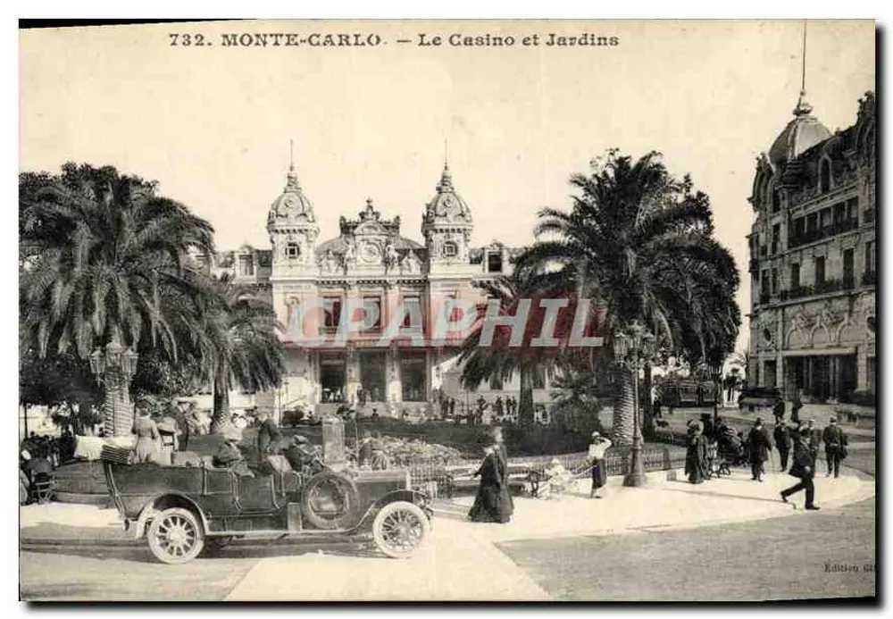 Monte-Carlo — Ansicht des Casinos und der Gärten — Edition G. L. - Vorderseite