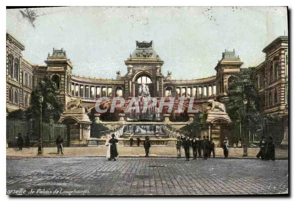 Marselha. O Palácio de Longchamps — vista geral — Agous-Photo, L.V. & Cie - Frente