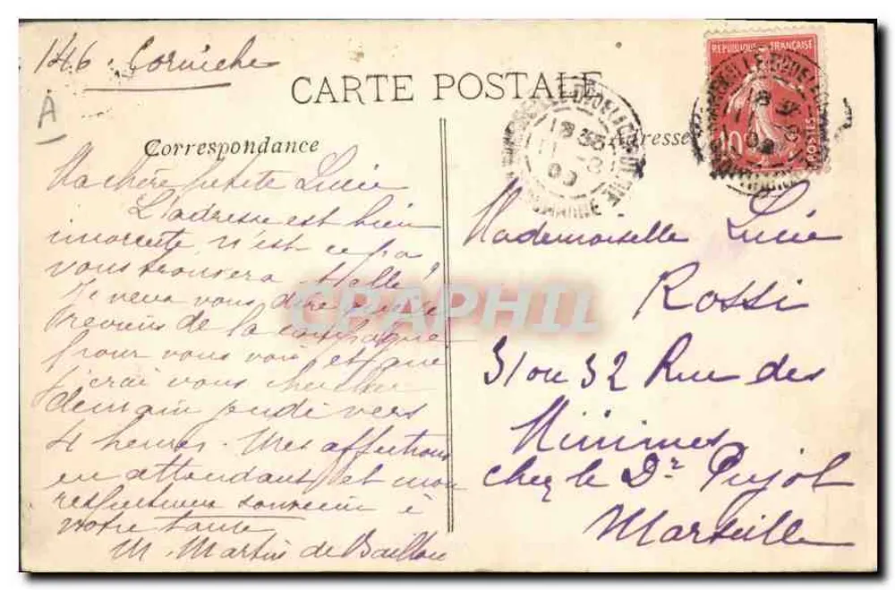 Marseille — Laboratorium A. Marion für Meeresbiologie — ÉL - Rückseite