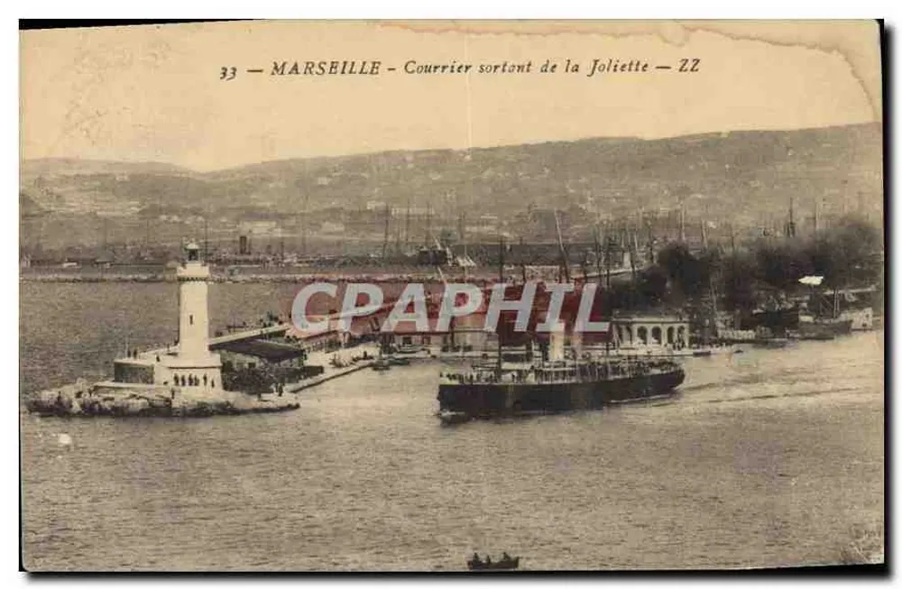 Marselha — Correio de saída da Joliette — editor desconhecido, n° 33 - Frente