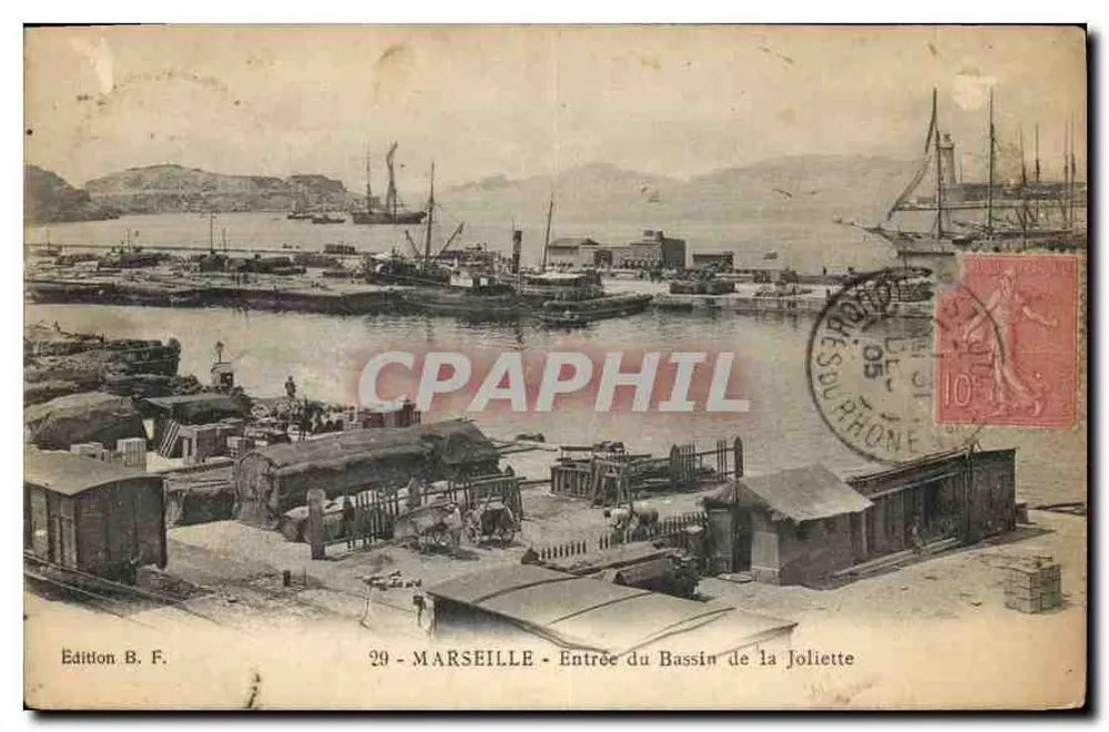 Marseille — Eingang zum Bassin de la Joliette — Edition B. F. n° 29 - Vorderseite