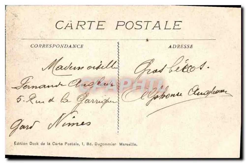 Marseille - A Jelée, Efeito das Ondas — Edição Dock de la Carte Postale, n° 1744 - Verso