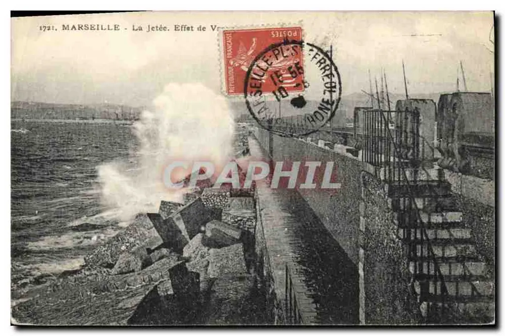 Marseille - La Jetée. Efeito de Onda — Fototipia Marselhesa, n°1721 - Frente