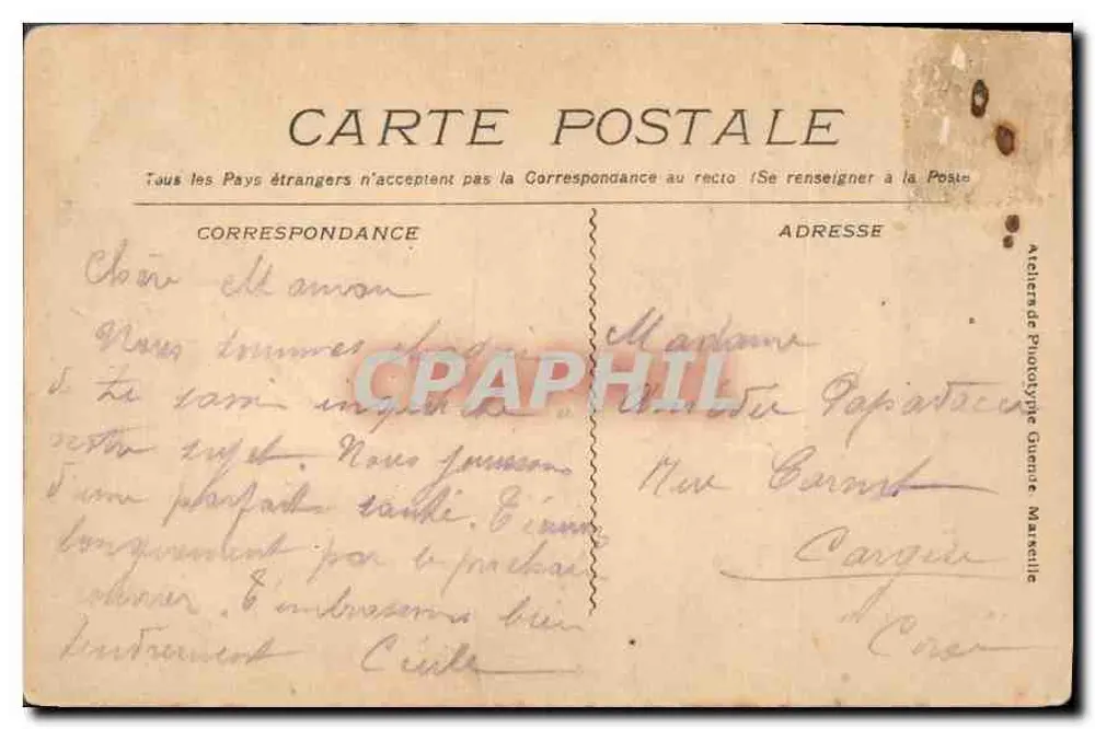 Die Bassins de la Joliette, Ansicht vom Pharo — Verlag: Architrade Phototypie Grenne, Marseille - Rückseite
