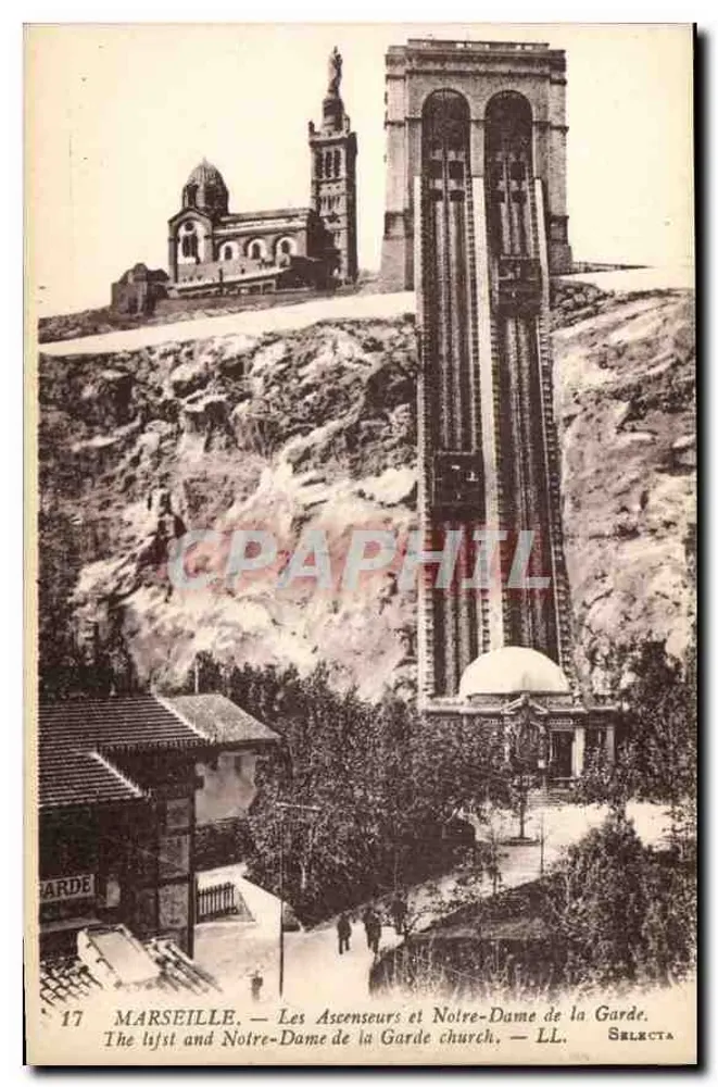 Marseille — Die Aufzüge und Notre-Dame de la Garde — Selecta - Vorderseite