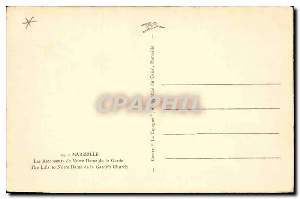Die Aufzüge der Notre-Dame-de-la-Garde — Marseille — Karte 45 - Rückseite