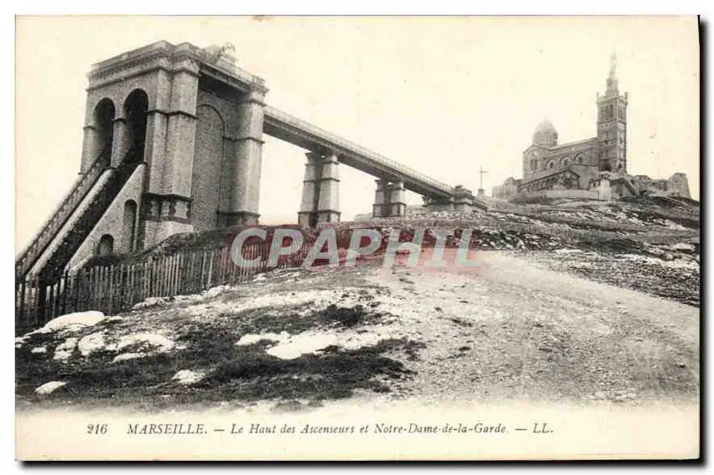 Marseille — Le Haut des Ascenseurs und Notre-Dame-de-la-Garde — LL. n° 216 - Vorderseite
