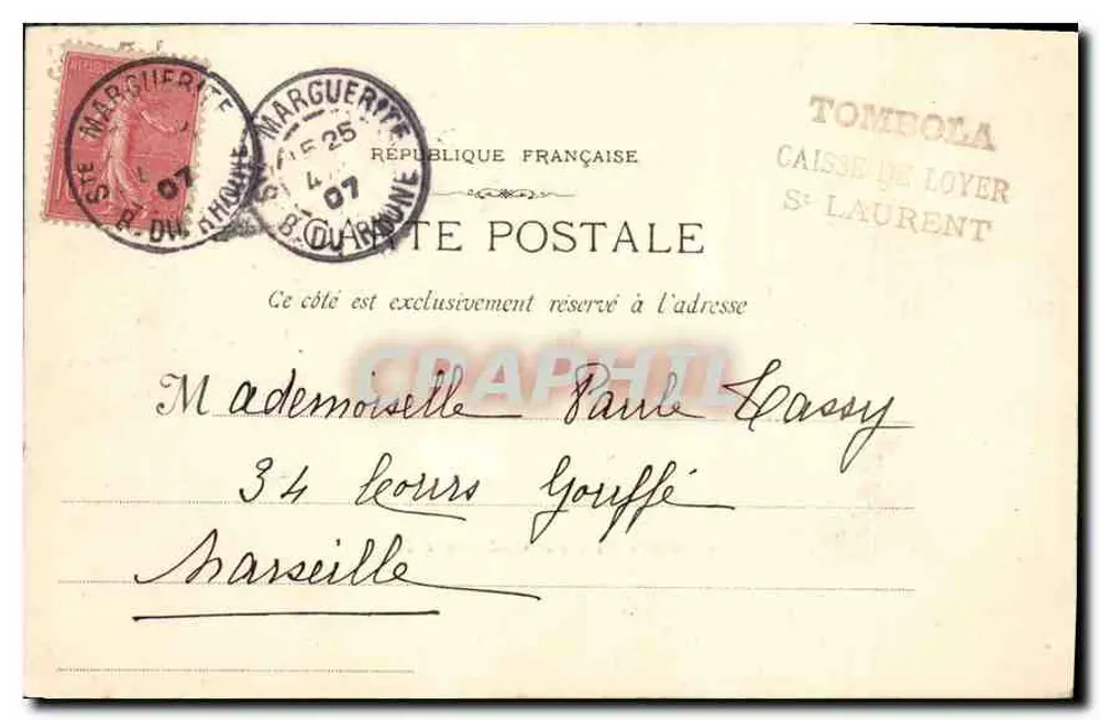 Marseille - O Castelo de If — fototipia E. Lasser, 10 rue Tuckeband - Verso