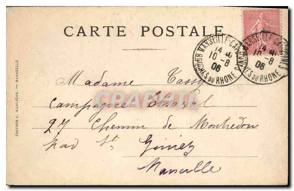 Marseille — O Castelo — Edição C. Marlière, n°22 - Verso