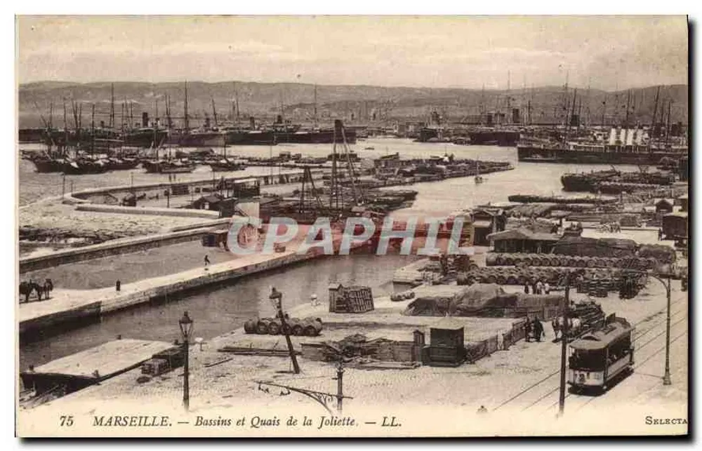 Marseille — Bassins und Kai der Joliette — LL. - Vorderseite