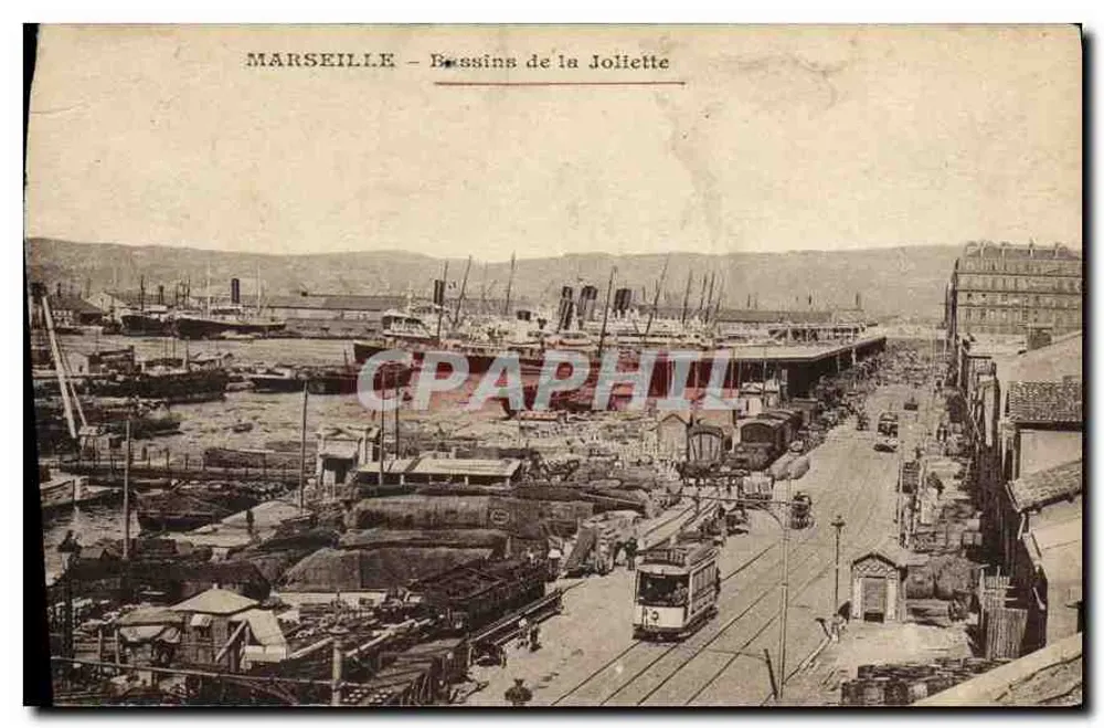 MARSEILLE — Bassins de la Joliette — Éditeur : C. P. A. PHIL - Vorderseite