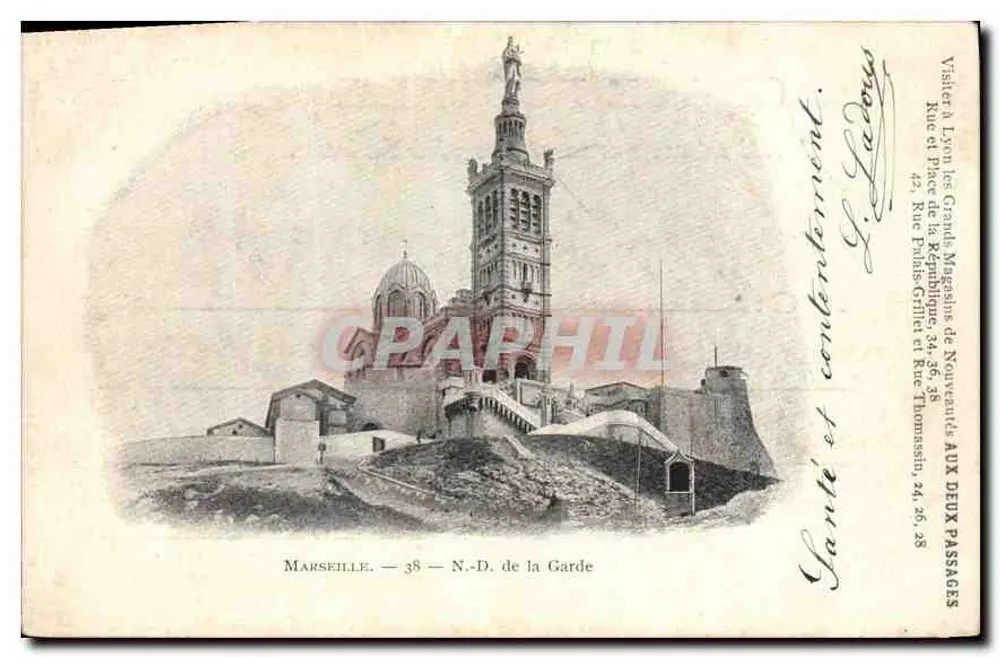 Marselha — N.-D. de la Garde — editor L. Ladoux, n°38 - Frente