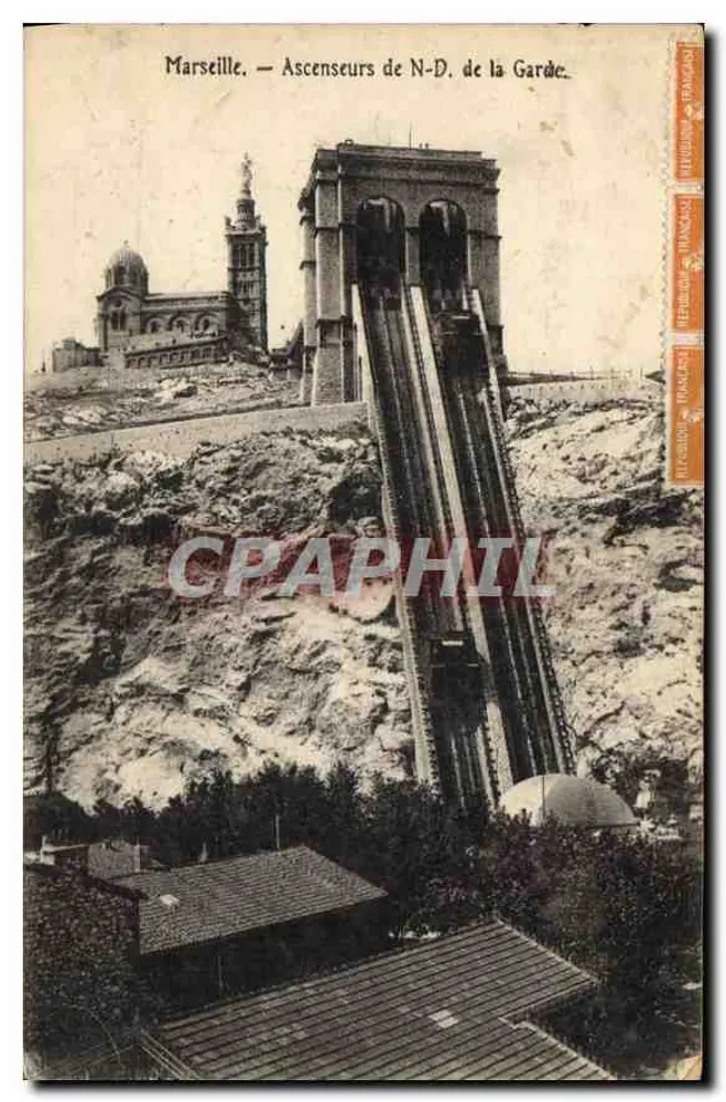 Marsella — Ascensores de Nuestra Señora de la Guardia — Edición República Francesa - Anverso