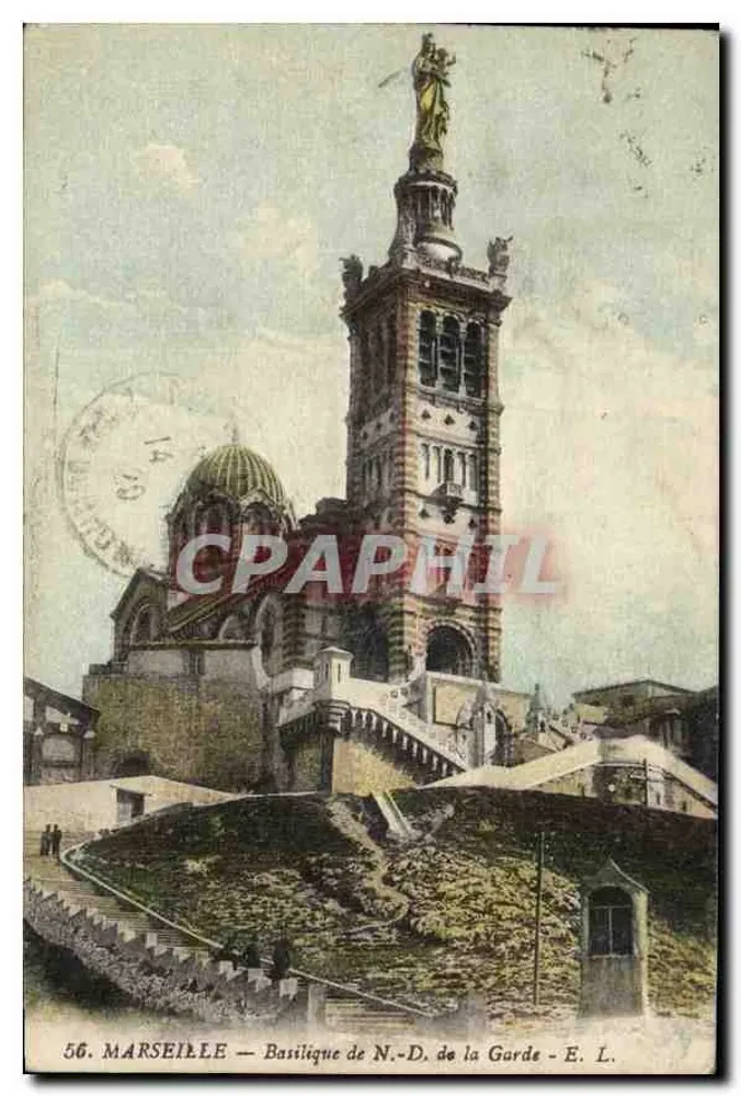 Marselha — Basílica N.-D. de la Garde — E. L. n°56 - Frente