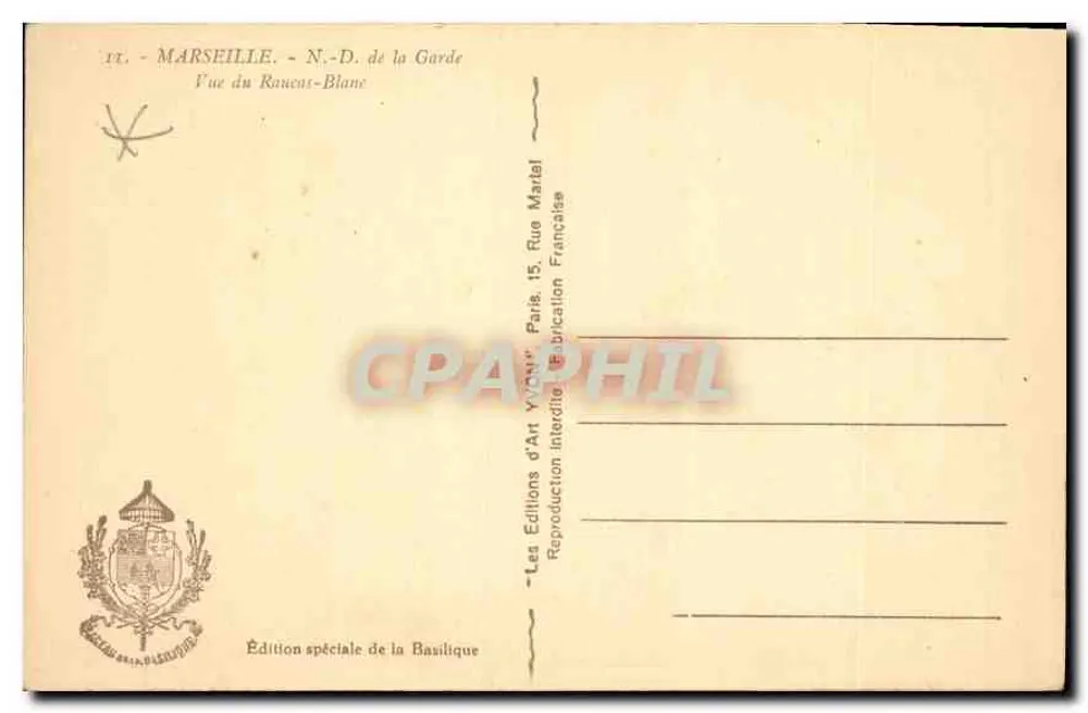 Notre-Dame de la Garde — Prozession der Bußfahrer — Sonderausgabe der Basilika - Rückseite