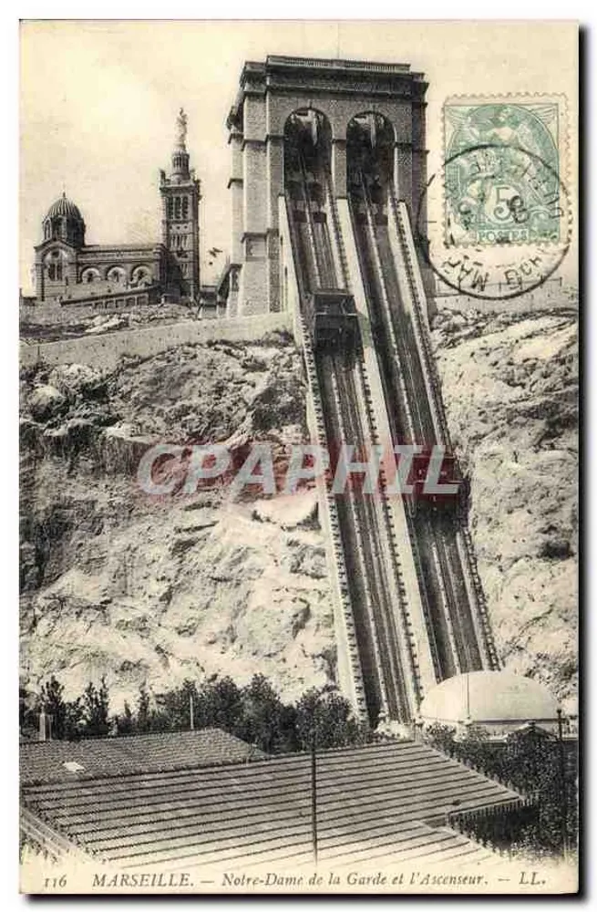 Marseille — Notre-Dame de la Garde und der Aufzug — LL. n° 116 - Vorderseite