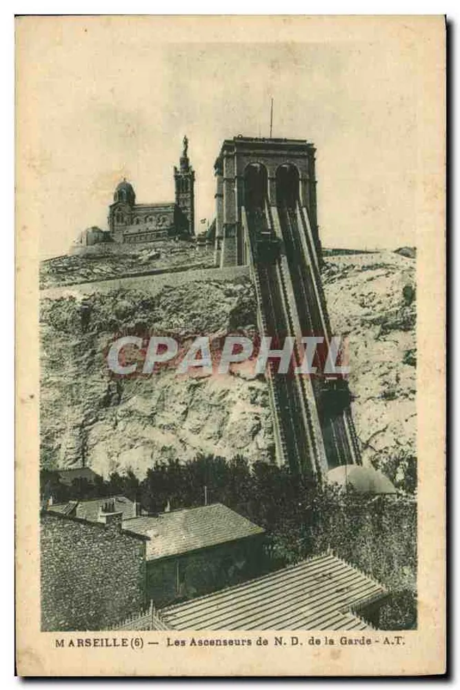 Marseille (6) — Die Aufzüge der N.D. de la Garde - A.T. - Vorderseite