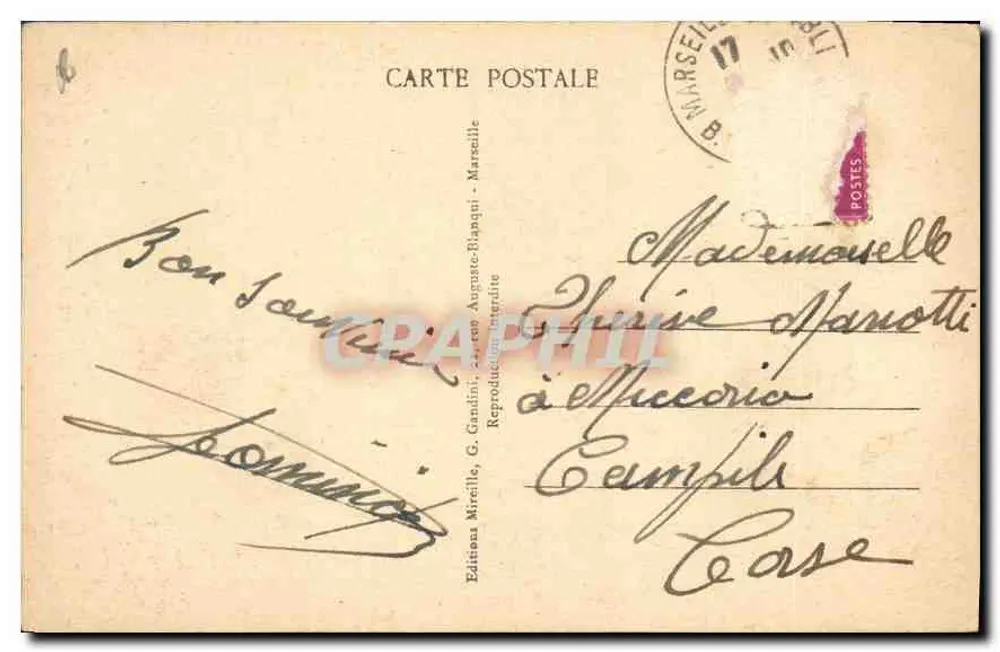 Marseille - Die Aufzüge der Notre-Dame de la Garde - Mireille, n°60 - Rückseite