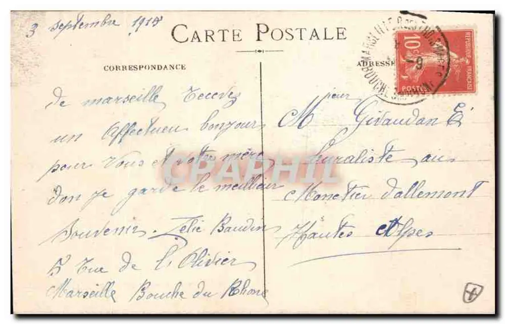 Marselha - Nossa Senhora da Guarda - I.P. - Verso