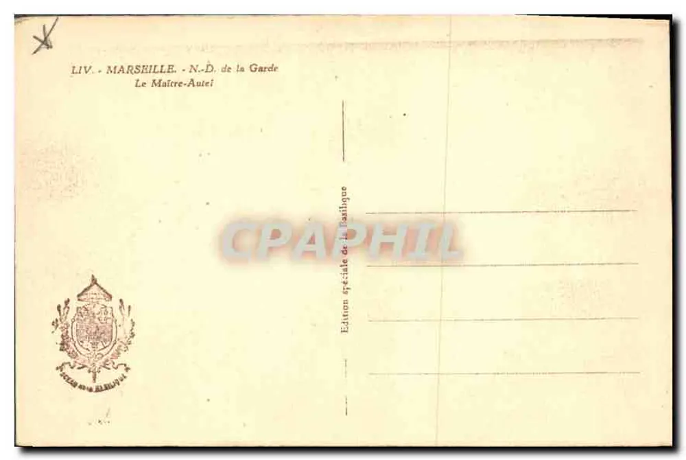 Der Meisteraltar — N.-D. de la Garde — Sonderausgabe der Basilika - Rückseite
