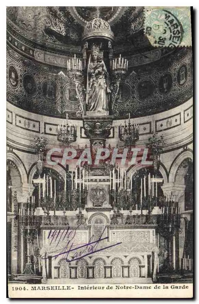 Marsiglia — Interno della Basilica Notre-Dame de la Garde — editore J. Gillian & Cie, n° 1904 - Recto