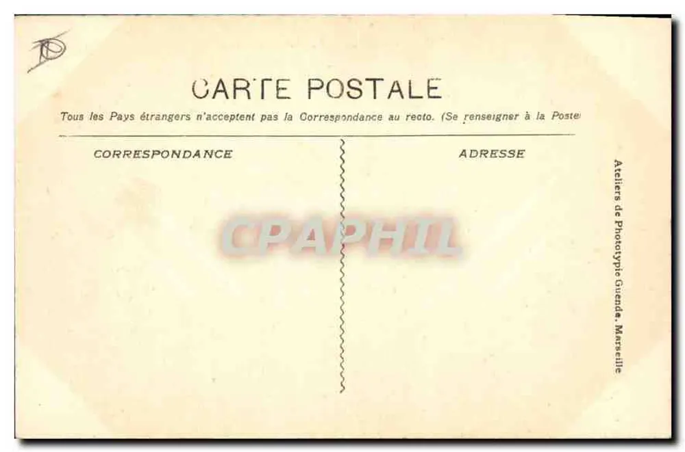 Marseille - Os Elevadores de N.D. de la Garde — Ateliers de Phototypie Guenda, n°517 - Verso