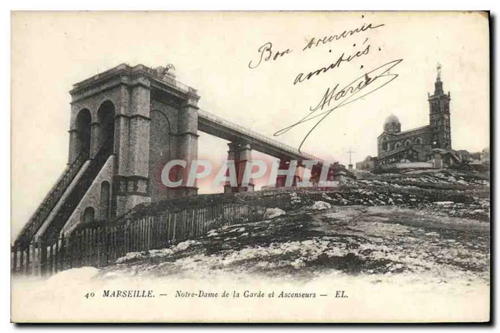 Marseille — Notre-Dame de la Garde und Aufzüge — EL. - Vorderseite