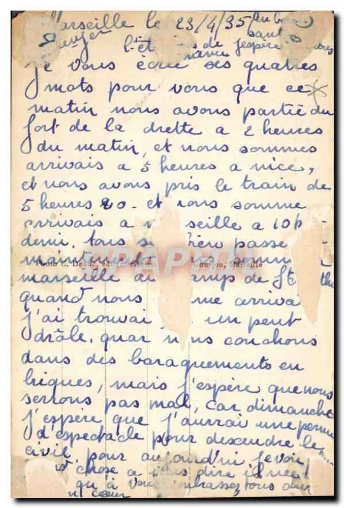 Marseille - Notre-Dame de la Garde - editor desconhecido, n° 25 - Verso