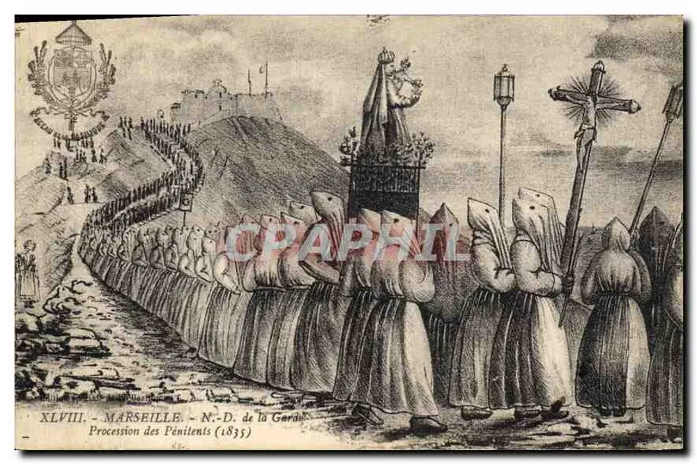 Marseille - N.-D. de la Garde - Prozession der Bußfahrer (1835) - Vorderseite