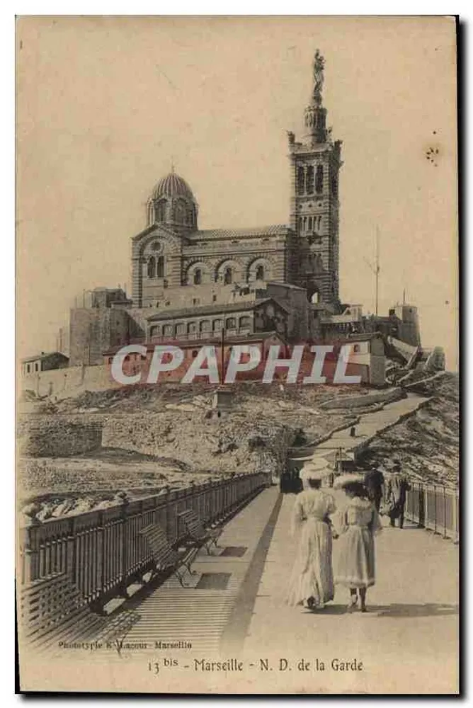 Marselha - N. da Garde — vista da basílica — Phototypie R. Mazzone, Marselha - Frente