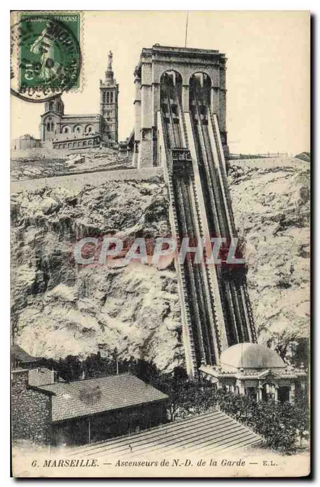 Marselha — Ascensores de N.-D. de la Garde — E.L. - Frente