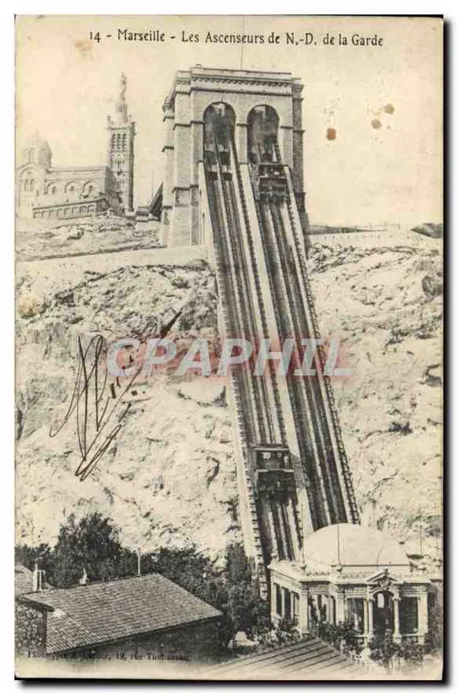 Marseille - Die Aufzüge von N.-D. de la Garde — Fotograf in Paris, 13, rue Thouars - Vorderseite