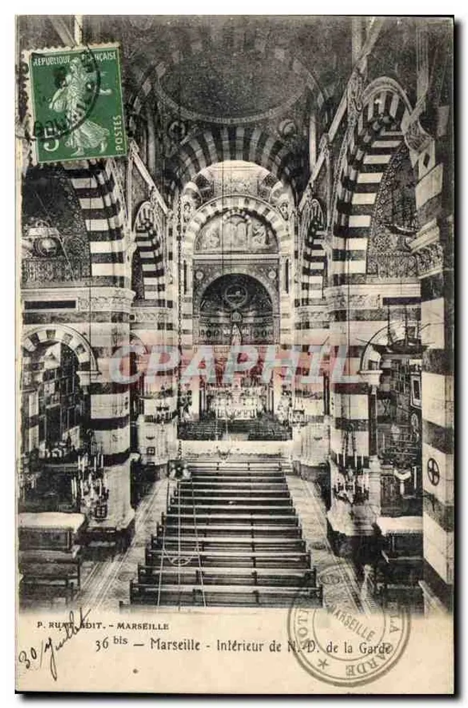 Marseille — Interior de Nossa Senhora da Guarda — P. Rume Edit. 36 bis - Frente