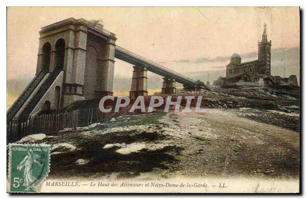 MARSEILLE — Le Haut des Ascenseurs und Notre-Dame-de-la-Garde — LL. - Vorderseite