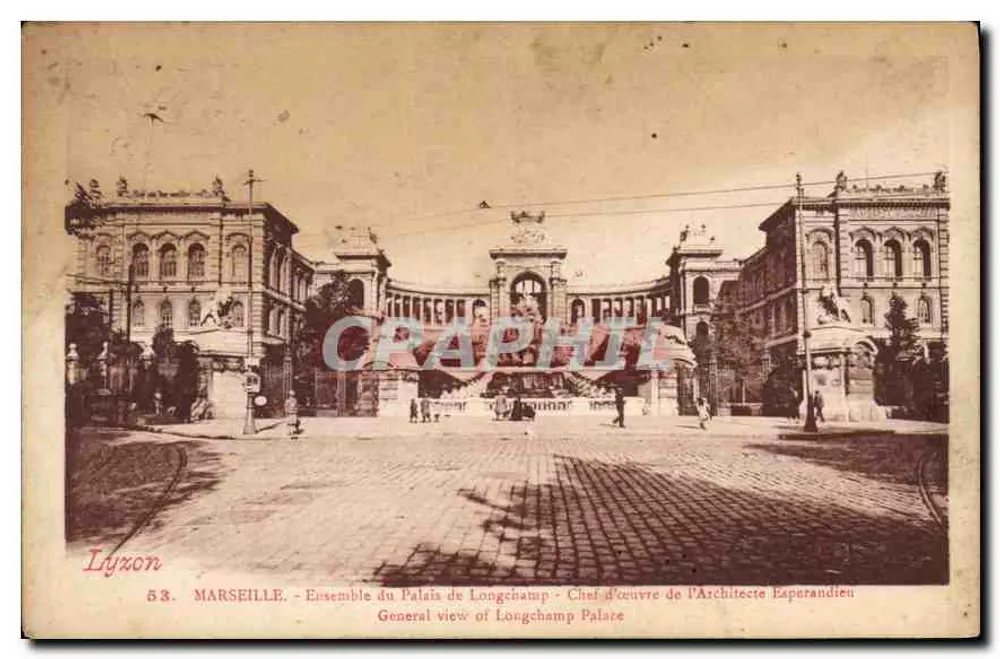 Marseille - Ensemble des Palais de Longchamp - Meisterwerk des Architekten Esperandien - Vorderseite