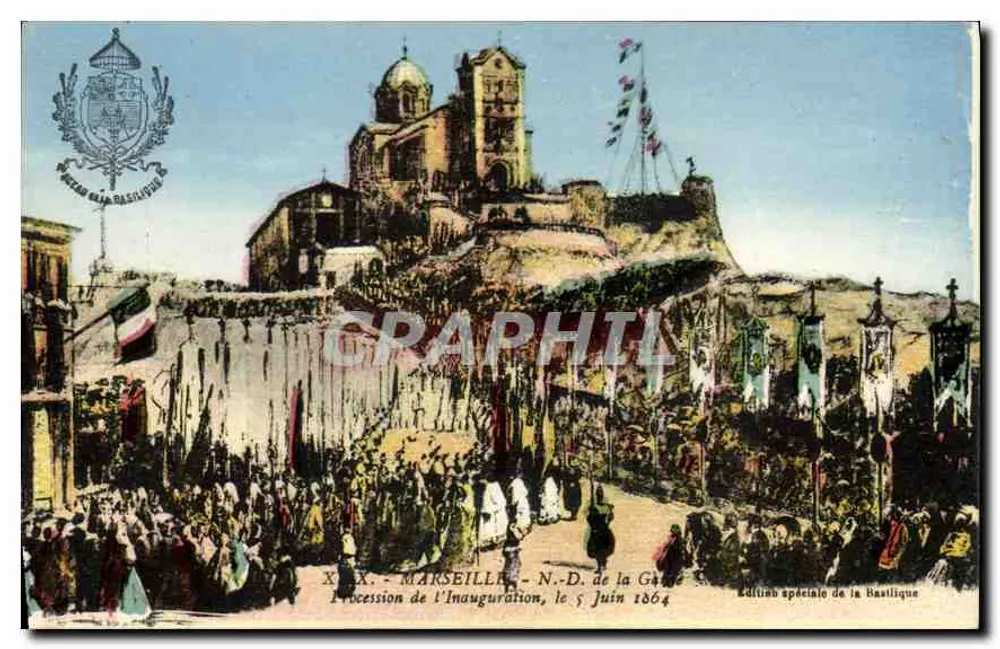 Marselha - Nossa Senhora da Guarda - Inauguração da basílica, em 5 de junho de 1964 - Frente