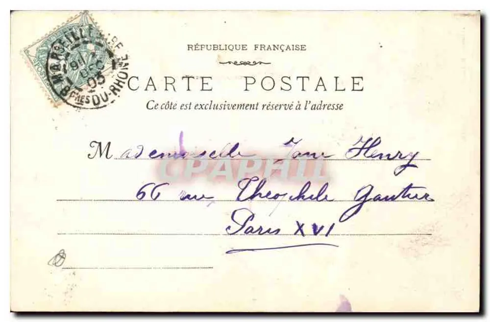 Marselha - N.-D. da Guarda — editor B. Rengy, n° 1400 - Verso