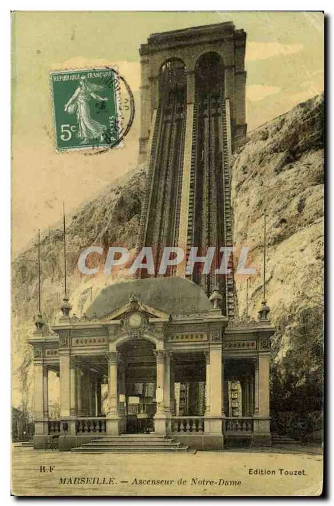 Marselha — Elevador de Nossa Senhora — Edição Touzét - Frente